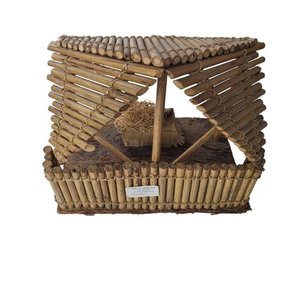 Kurt Adler Nativity Bamboo Husks Handmade Phillipines Jesus Christmas Holidays - Picture 8 of 14